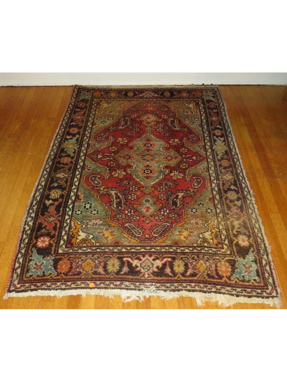 Avakian Bros Inc Vintage Rug 59x43 Floral Border Geometric Medallion